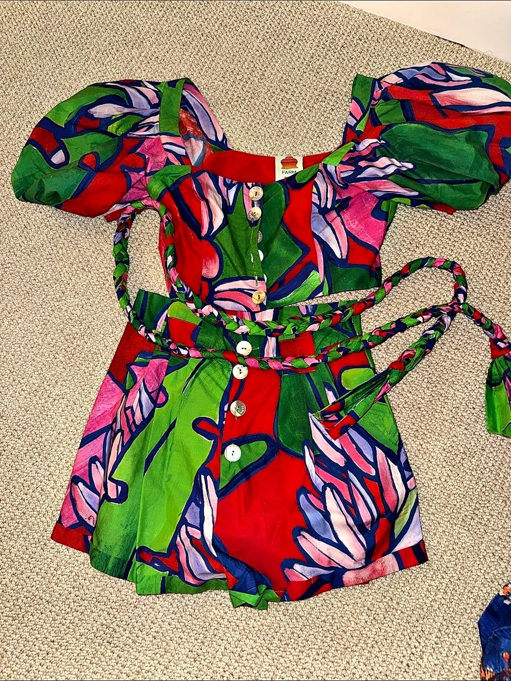 Farm Rio Floral Mini Dress Size Small Like New